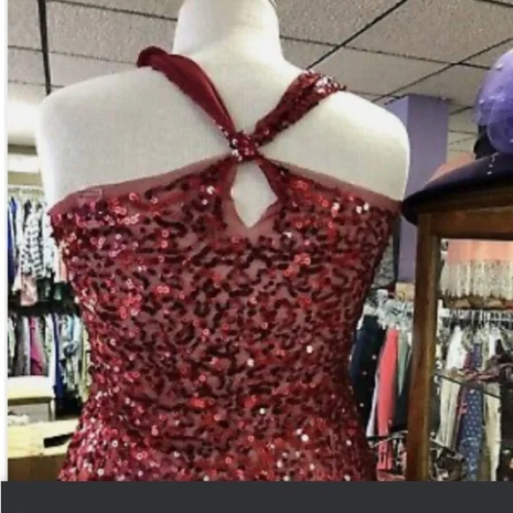 Wet Seal Red Sequined Shiny Sparkly Mesh Racer Back Tank Top Holidays Size XL - Picture 2 of 8